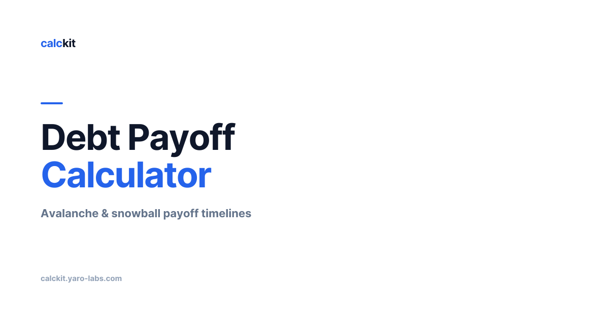 Debt Payoff Calculator — Credit Card & Loan Payoff — calckit